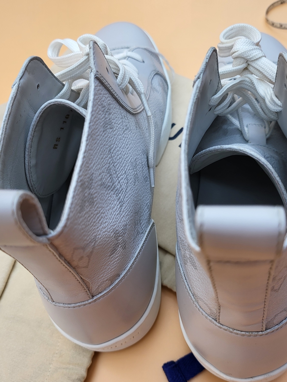 Louis Vuitton Match Up Sneaker Gray LV Monogram Leather, Authentic!! - Picture 9 of 16
